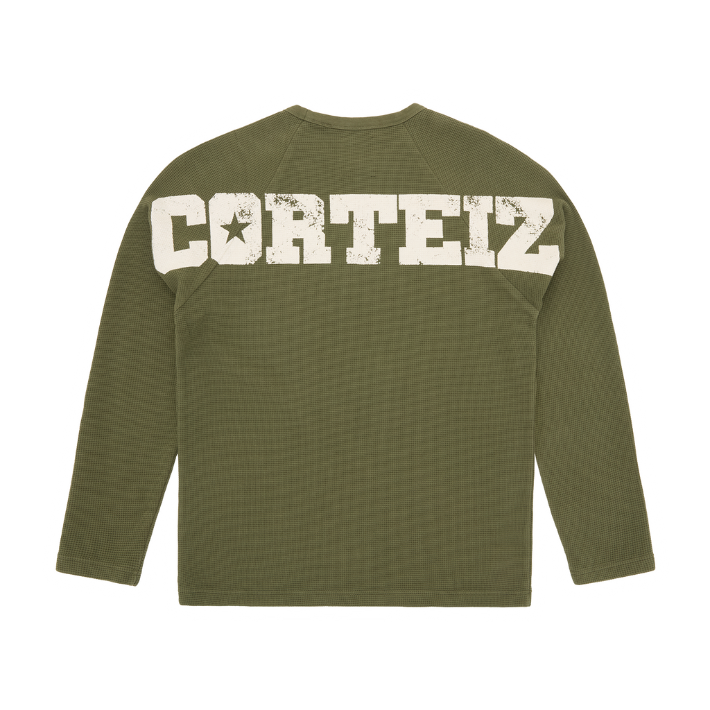 STAR RAGLAN WAFFLE THERMAL [OLIVE]