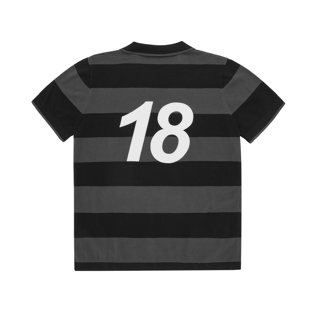 STRIPED KNIT JERSEY [BLACK]