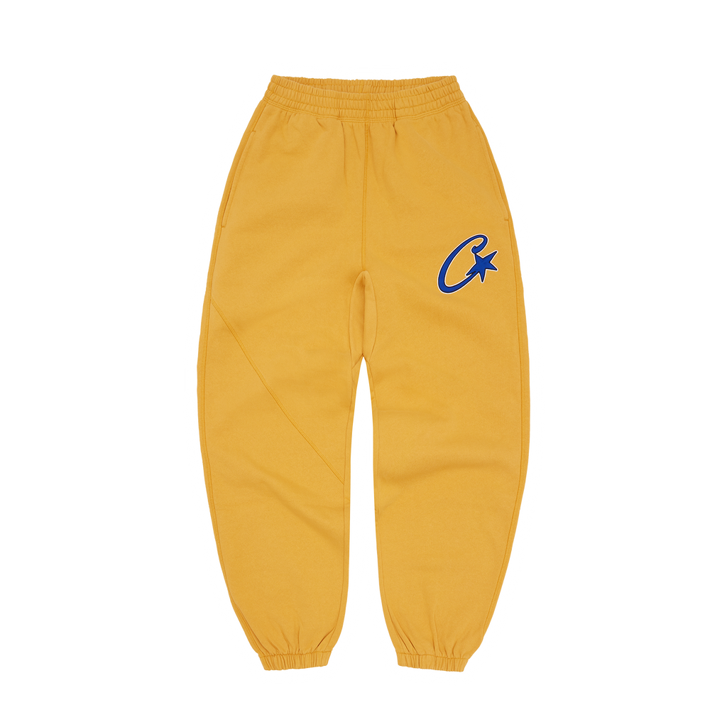 SATIN C STAR APPLIQUE JOGGERS [MUSTARD]