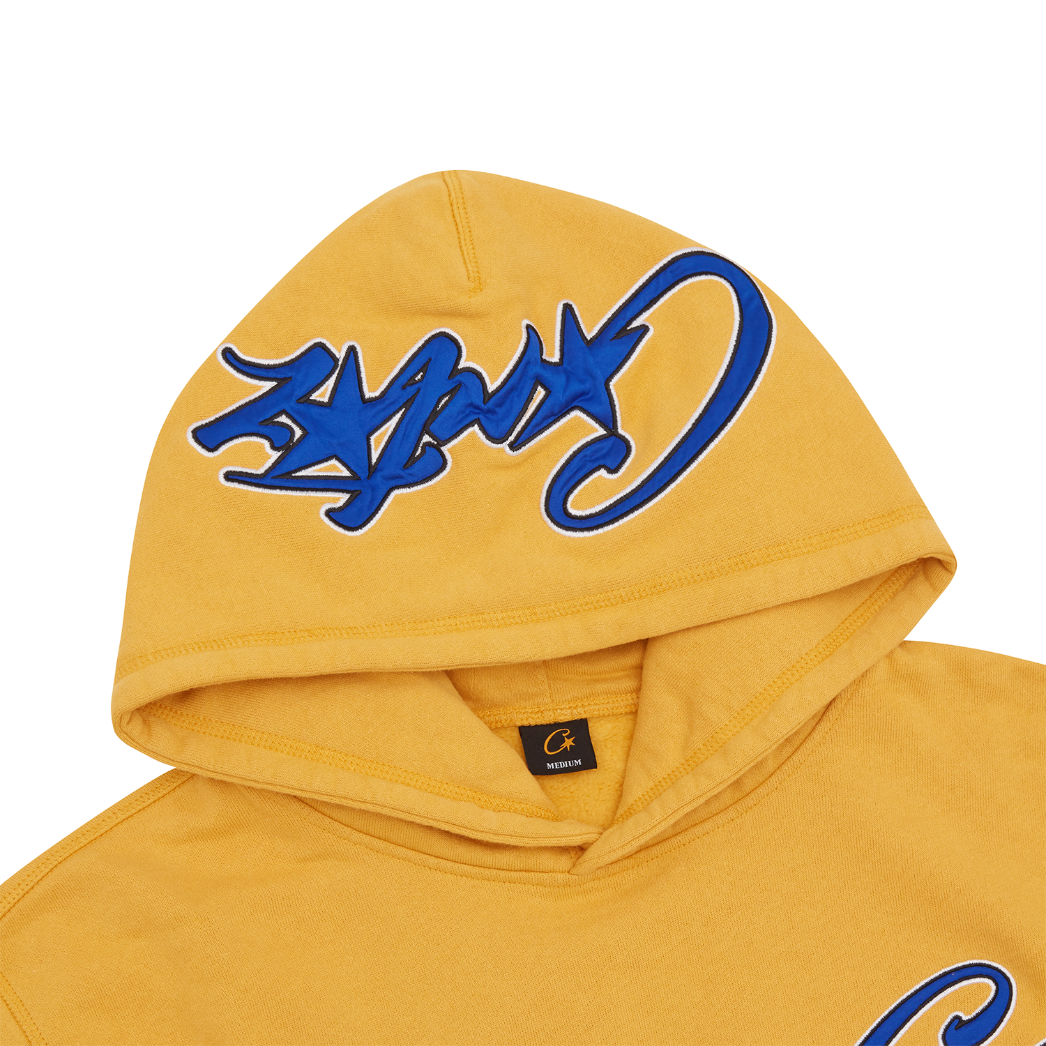 SATIN C STAR APPLIQUE HOODIE [MUSTARD]