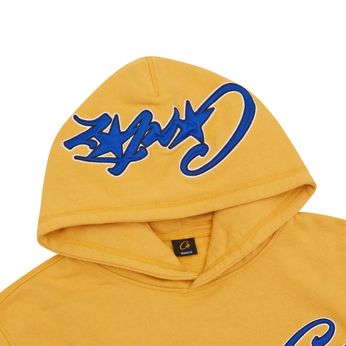 SATIN C STAR APPLIQUE HOODIE [MUSTARD]