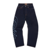 FRAYED DENIM BAGGY JEANS [INDIGO]