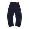 FRAYED DENIM BAGGY JEANS [INDIGO]