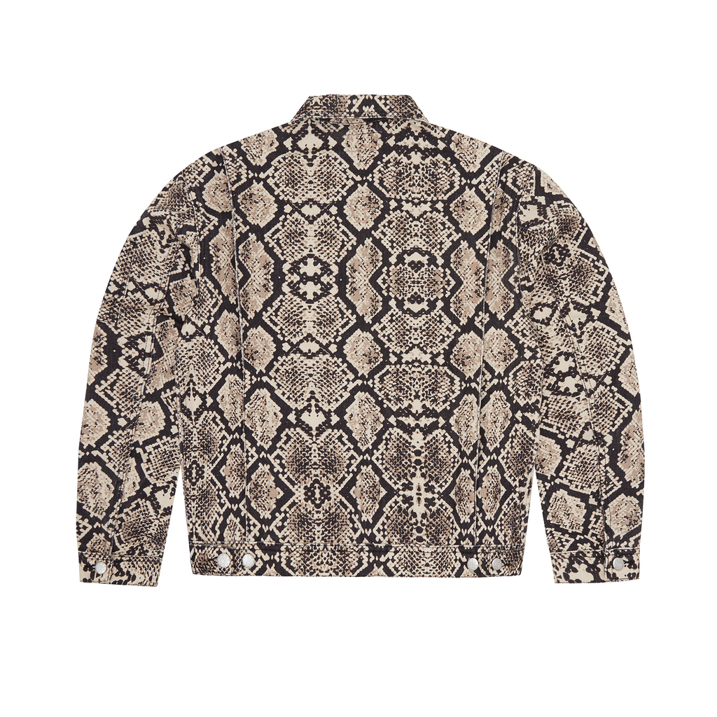 SNAKESKIN DENIM WORKWEAR  JACKET [BLACK/BEIGE]