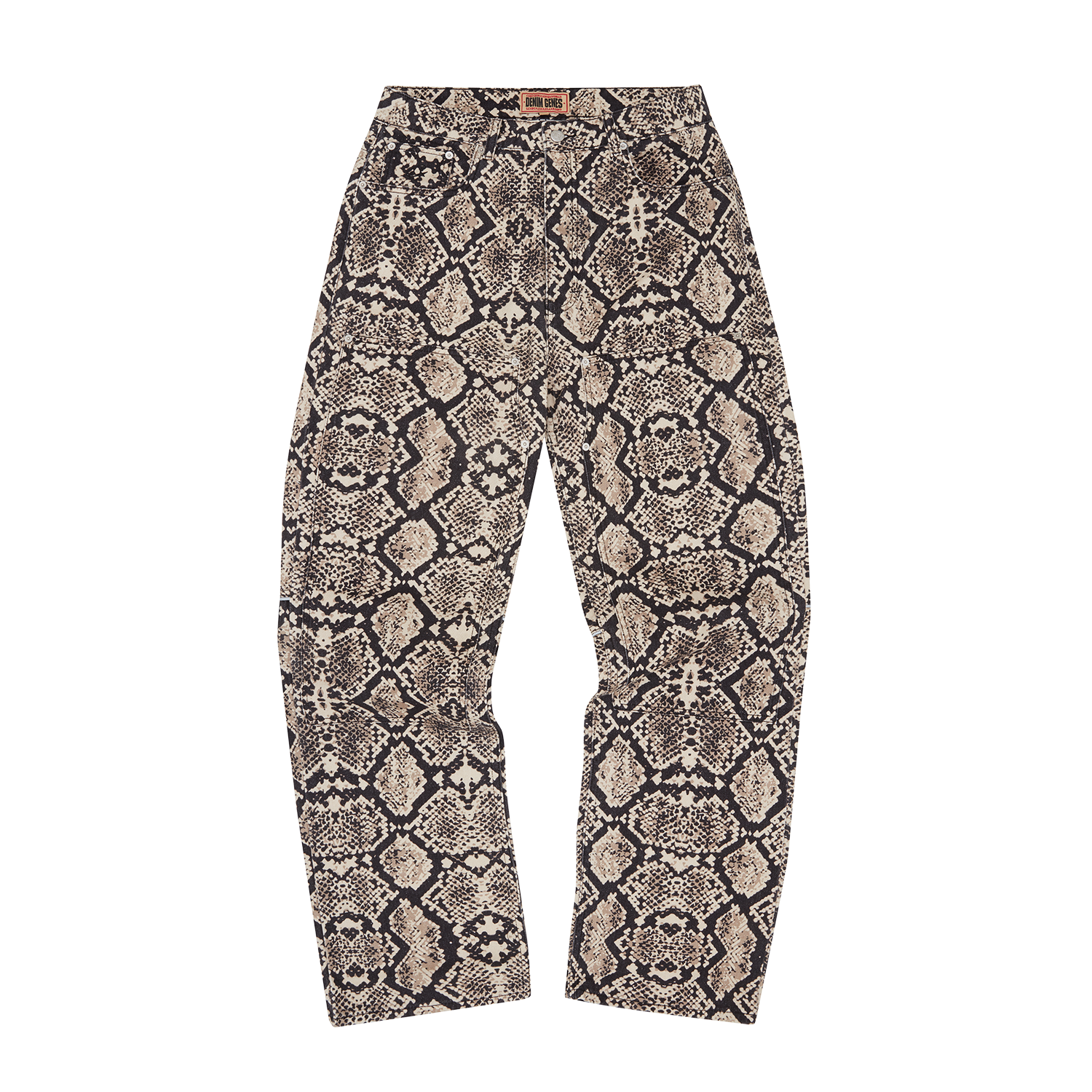SNAKESKIN DENIM WORKWEAR PANT [BLACK/BEIGE]