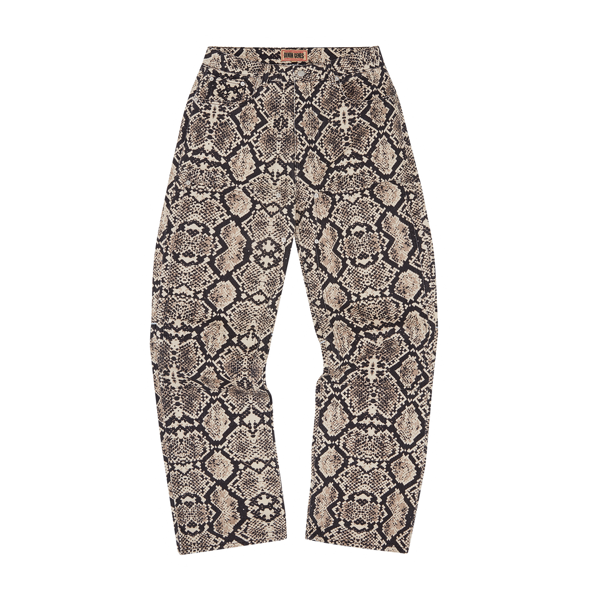 SNAKESKIN DENIM WORKWEAR PANT [BLACK/BEIGE]
