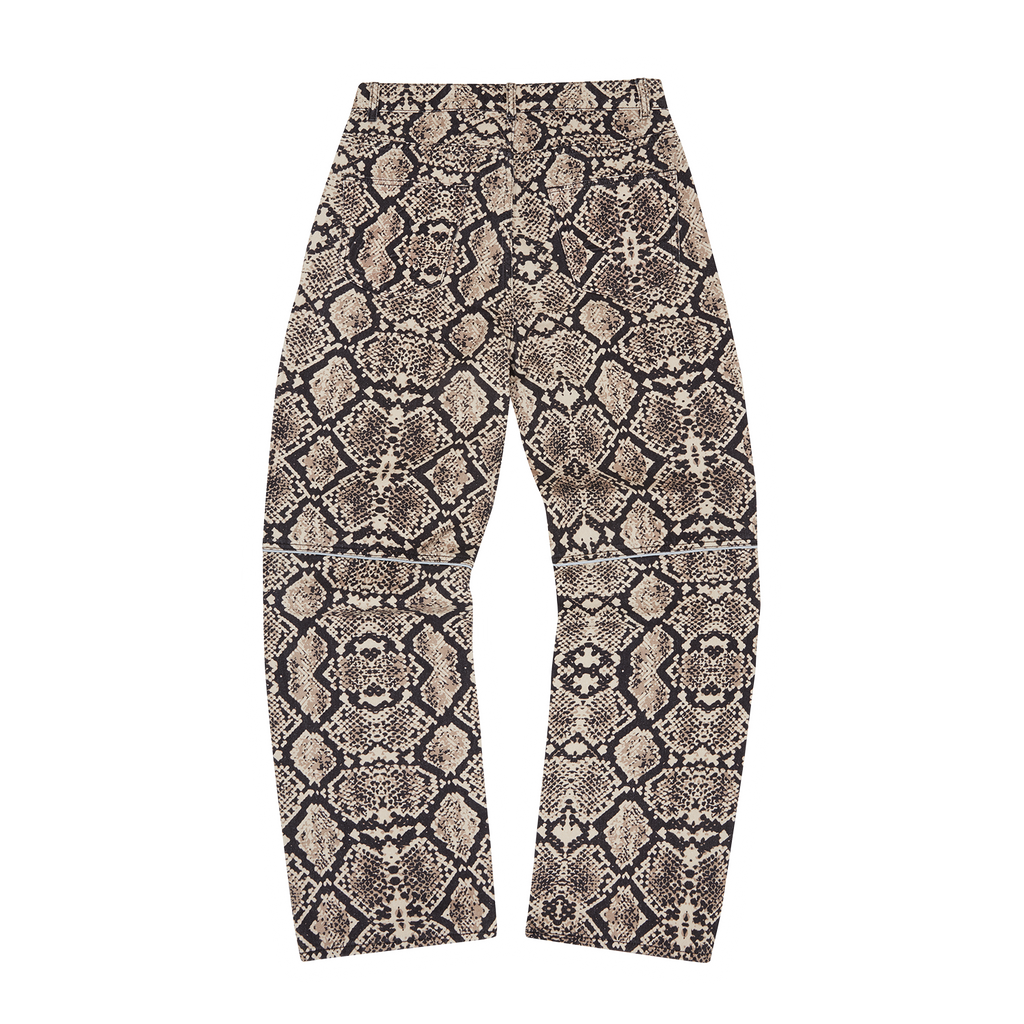 SNAKESKIN DENIM WORKWEAR PANT [BLACK/BEIGE]