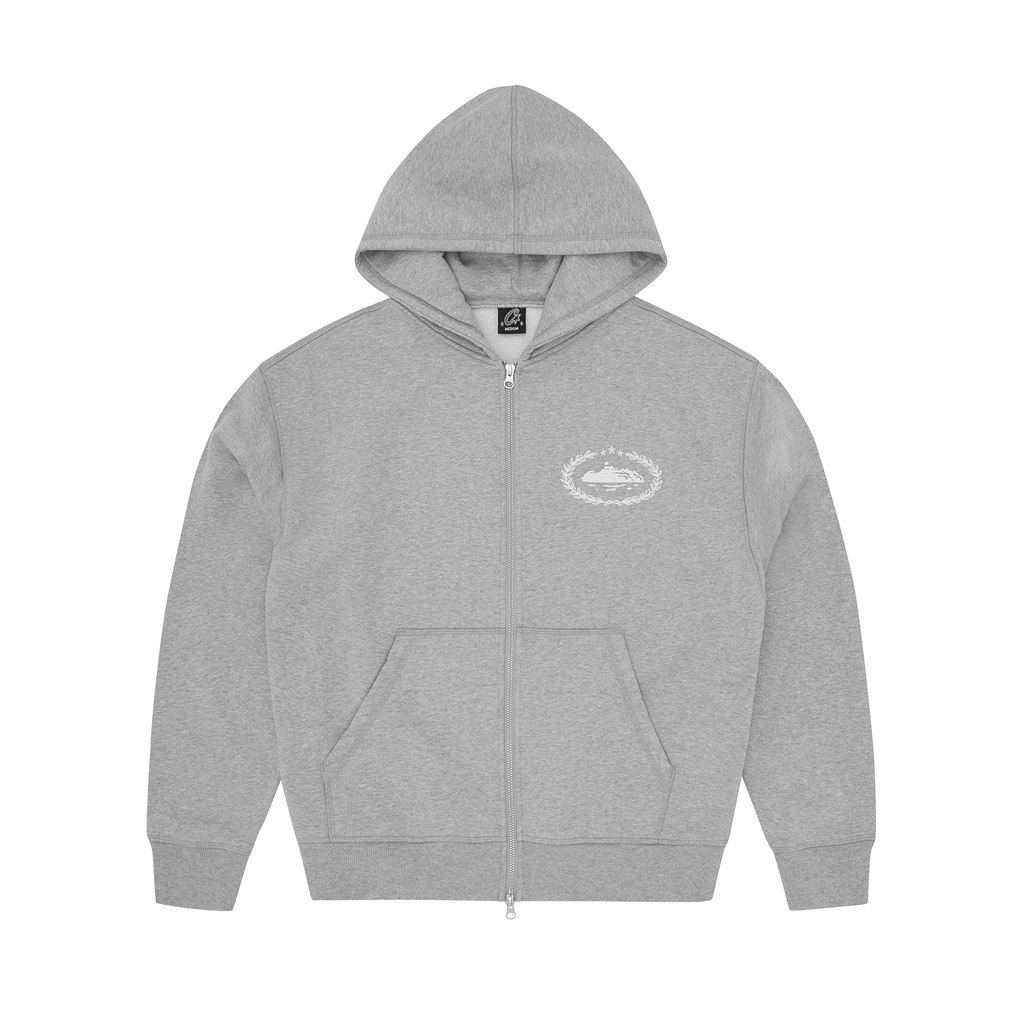 SUPERIOR ROYALE ZIP HOODIE [HEATHER GREY]