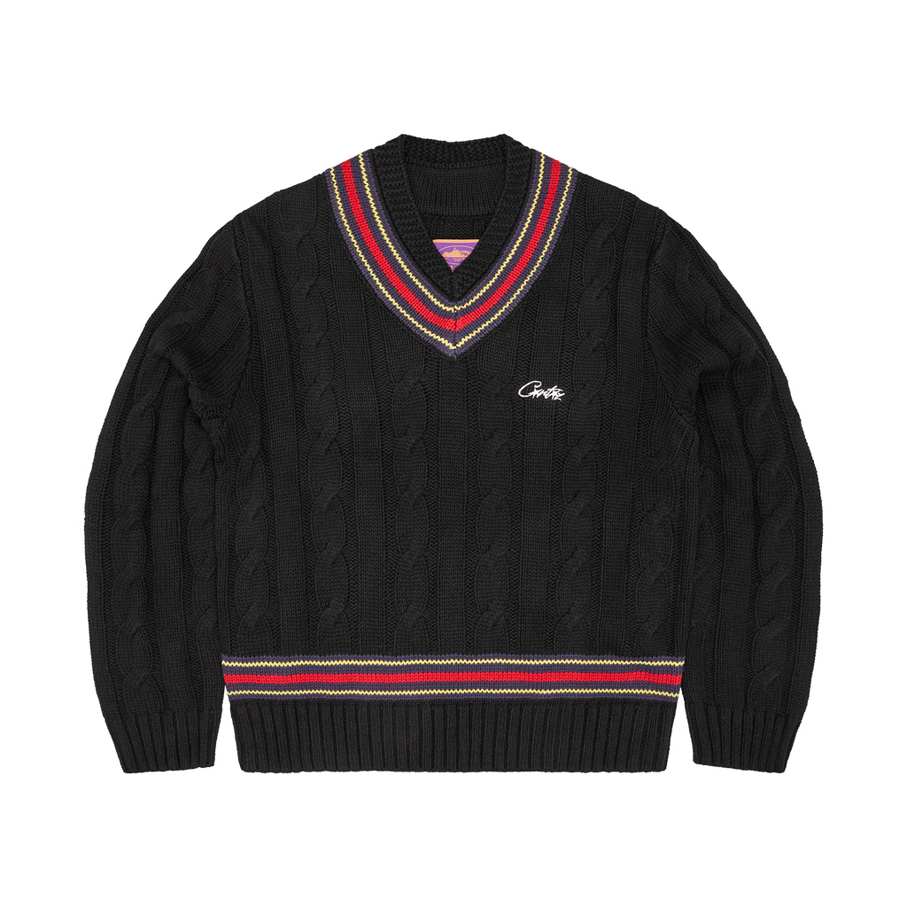 WIMBLEDON KNIT SWEATER [BLACK]